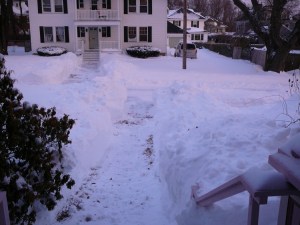 Front steps and walk way dug out